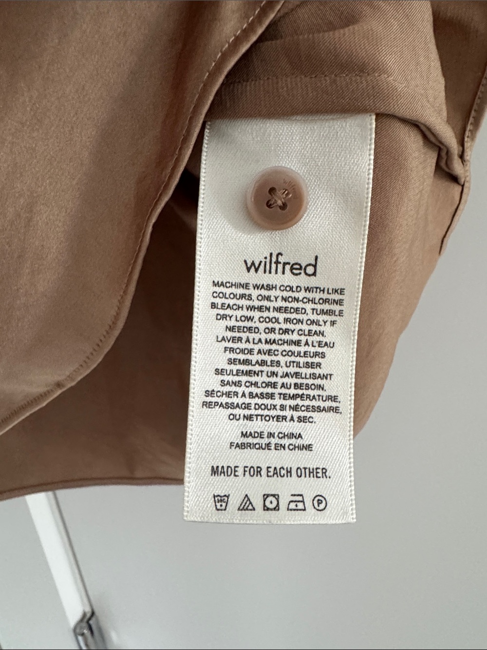 Wilfred Beso Button-Front Short Sleeve Blouse in Camel - Picture 3 of 5